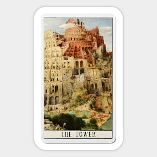 the tower - xvi tarot card Sticker